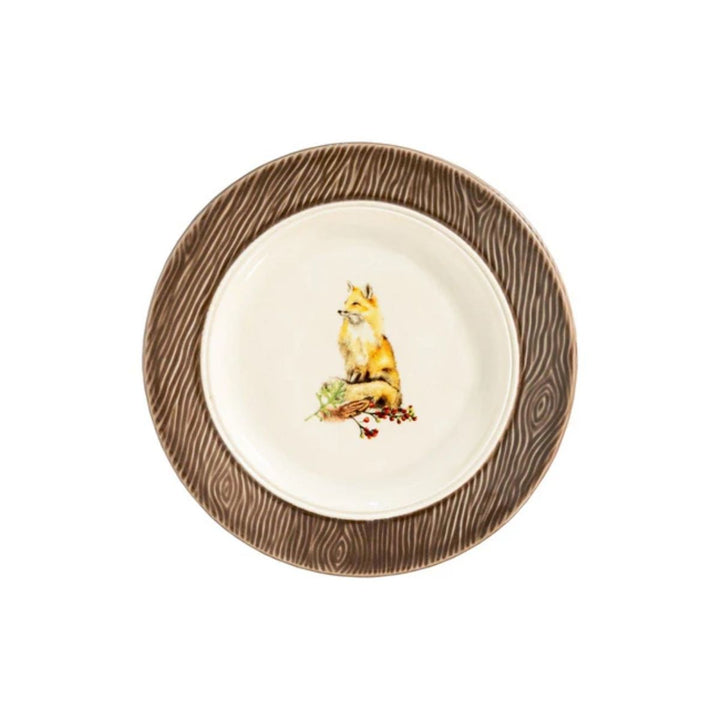 FOREST WALK ANIMAL COCKTAIL PLATES, ASSORTED SET/4