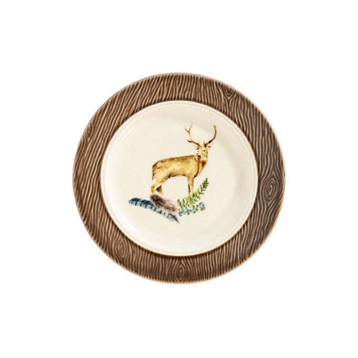 FOREST WALK ANIMAL COCKTAIL PLATES, ASSORTED SET/4