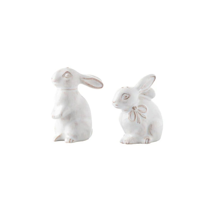 SET BUNNY NAPOLEON & JOSEPHINE SALT & PEPPER SHAKERS CLEVER CREATURES