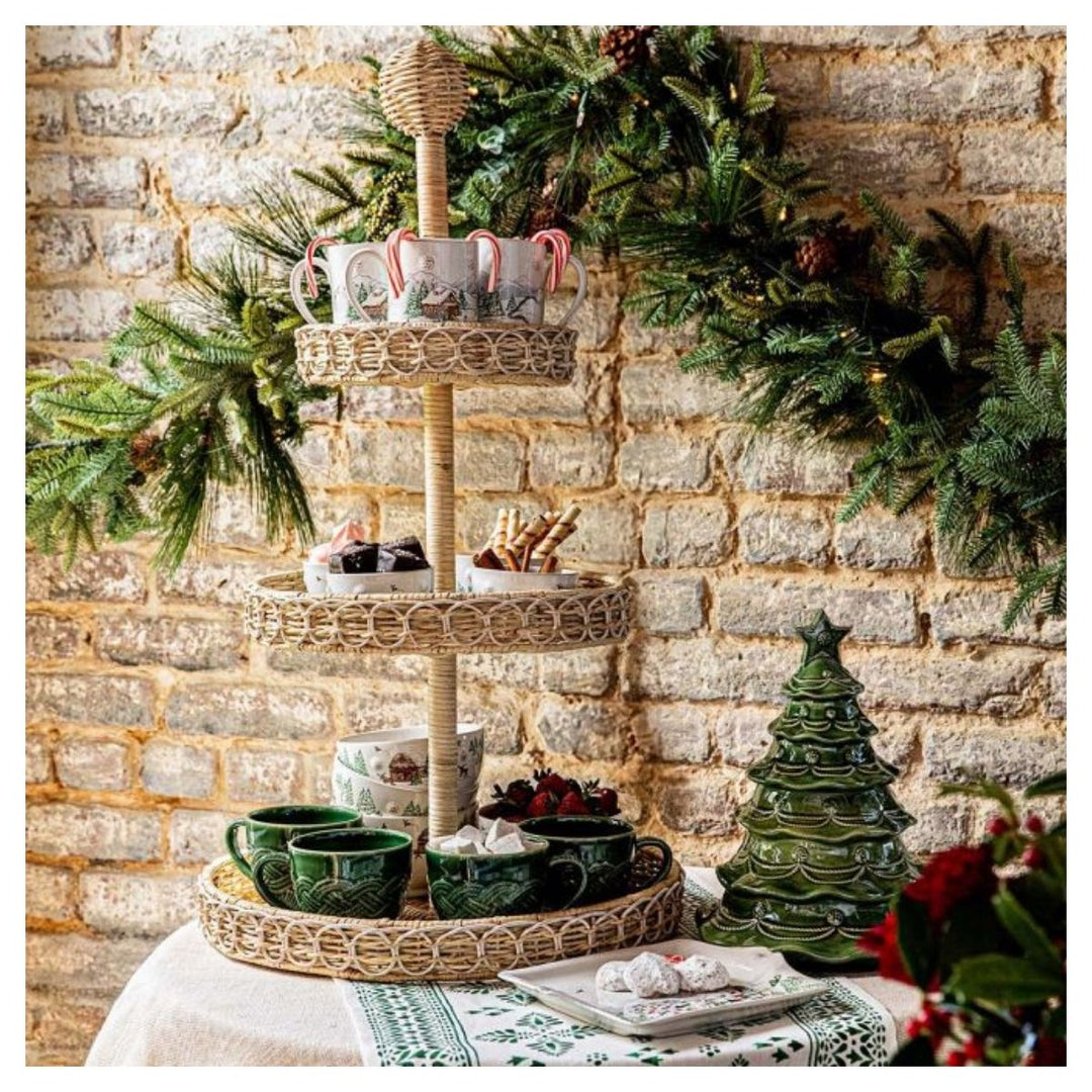 Berry & Thread Christmas Tree Cookie Jar With Lid - Basil