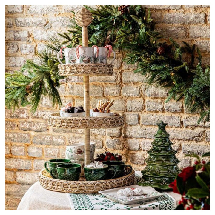 Berry & Thread Christmas Tree Cookie Jar With Lid - Basil