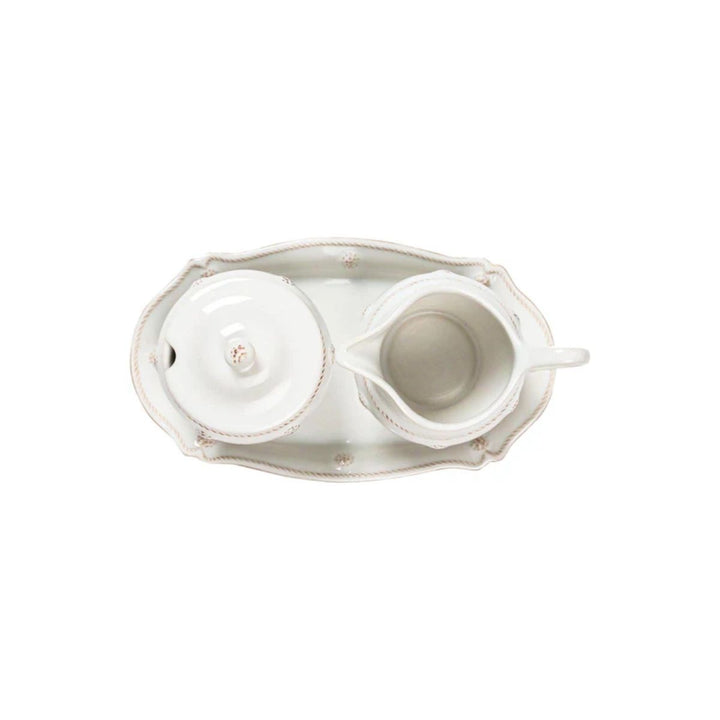 BERRY & THREAD SUGAR AND CREAMER SET/3PC - WHITEWASH