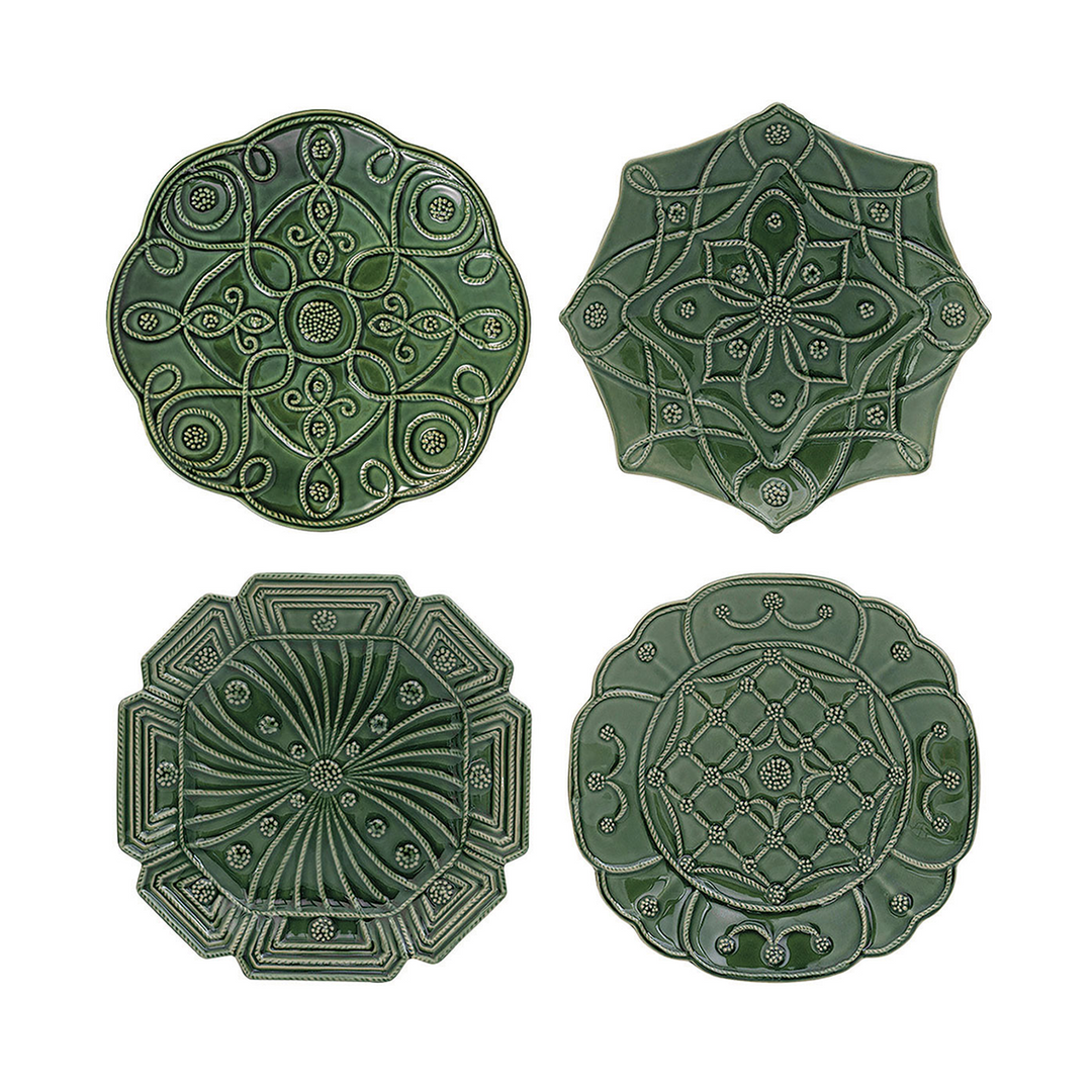 JARDINS DU MONDE DESSERT/SALAD PLATE ASSORTED SET/4 - BASIL - JULISKA - Compralo en CorinneRegalos.com