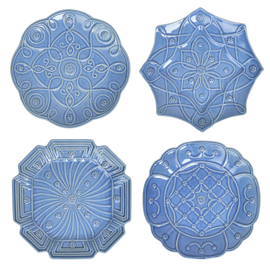 JARDINS DU MONDE DESSERT/SALAD PLATE ASSORTED SET/4 - CHAMBRAY - JULISKA - Compralo en CorinneRegalos.com