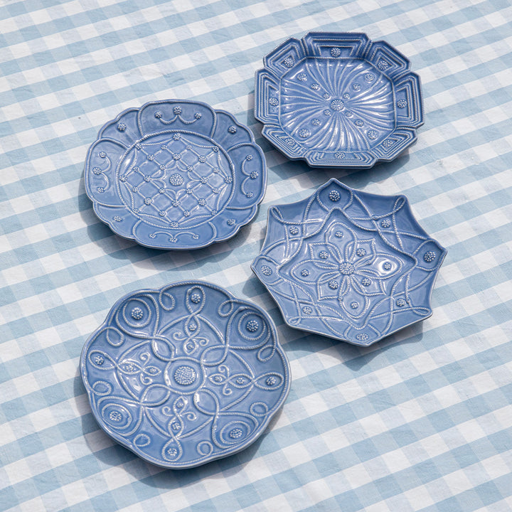 JARDINS DU MONDE DESSERT/SALAD PLATE ASSORTED SET/4 - CHAMBRAY