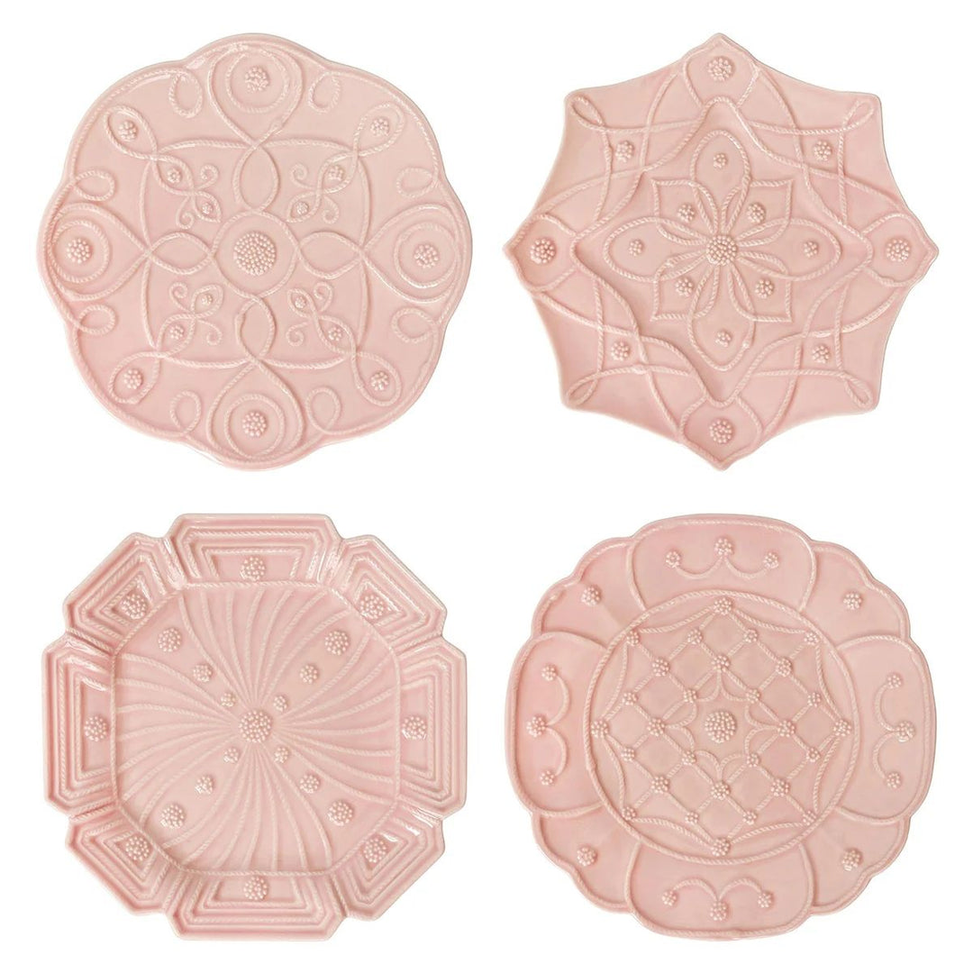 JARDINS DU MONDE DESSERT/SALAD PLATE ASSORTED SET/4 - BLUSH