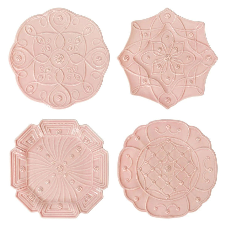 JARDINS DU MONDE DESSERT/SALAD PLATE ASSORTED SET/4 - BLUSH