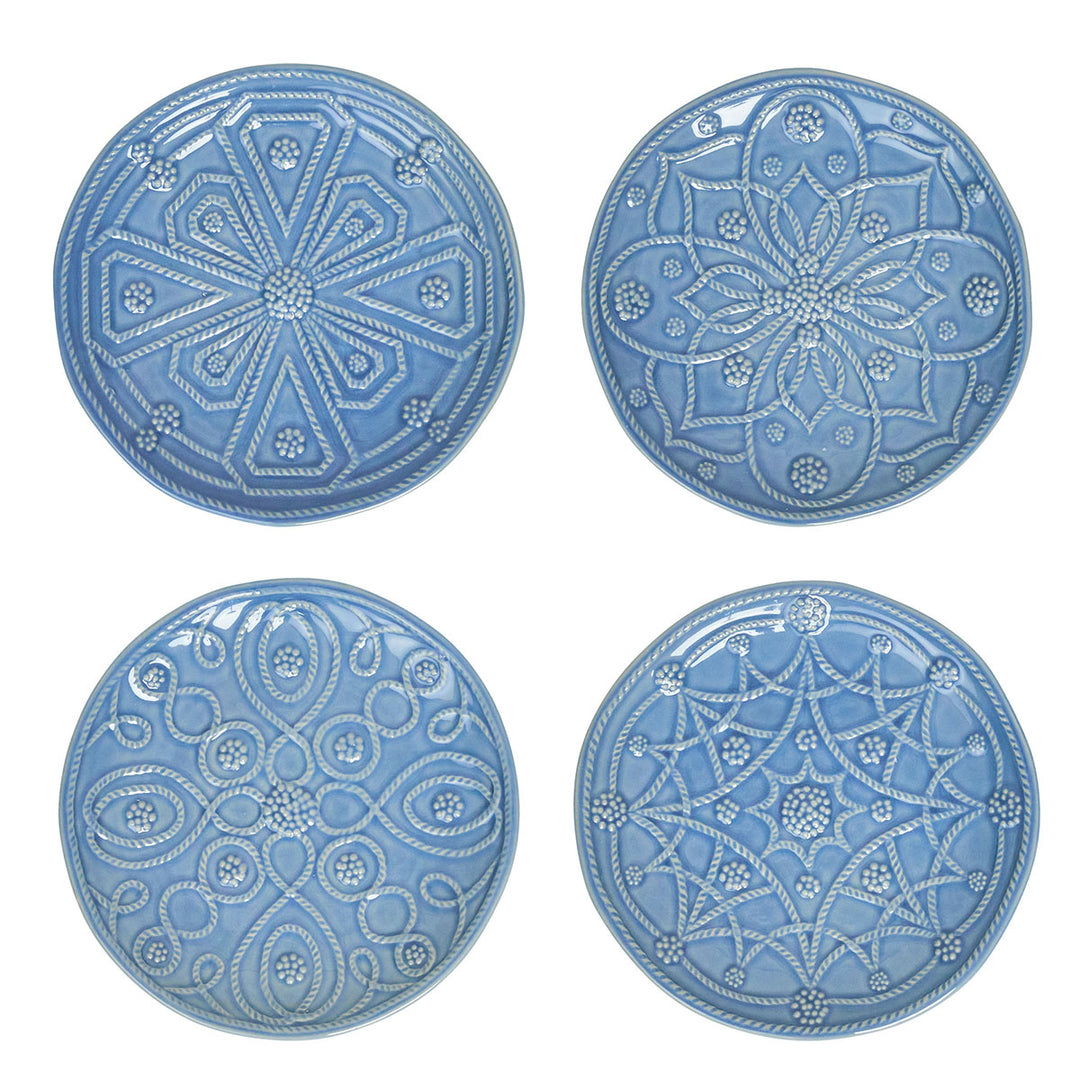 JARDINS DU MONDE SIDE/COCKTAIL PLATE ASSORTED SET/4 - CHAMBRAY - JULISKA - Compralo en CorinneRegalos.com
