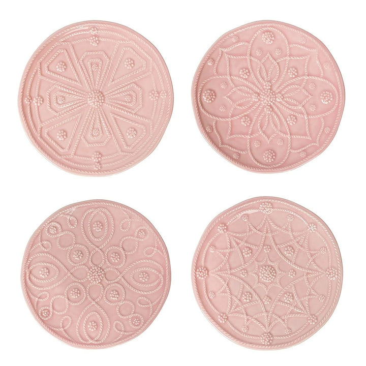 JARDINS DU MONDE SIDE/COCKTAIL PLATE ASSORTED SET/4 - BLUSH