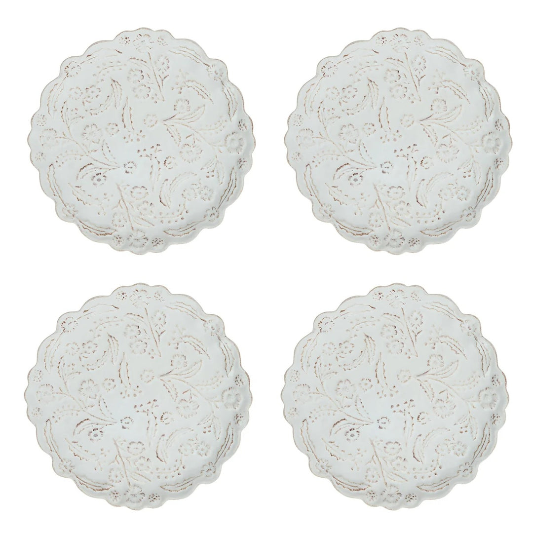 BERRY & THREAD THISTLE COCKTAIL PLATE SET/4 - WHITEWASH - JULISKA - Compralo en CorinneRegalos.com