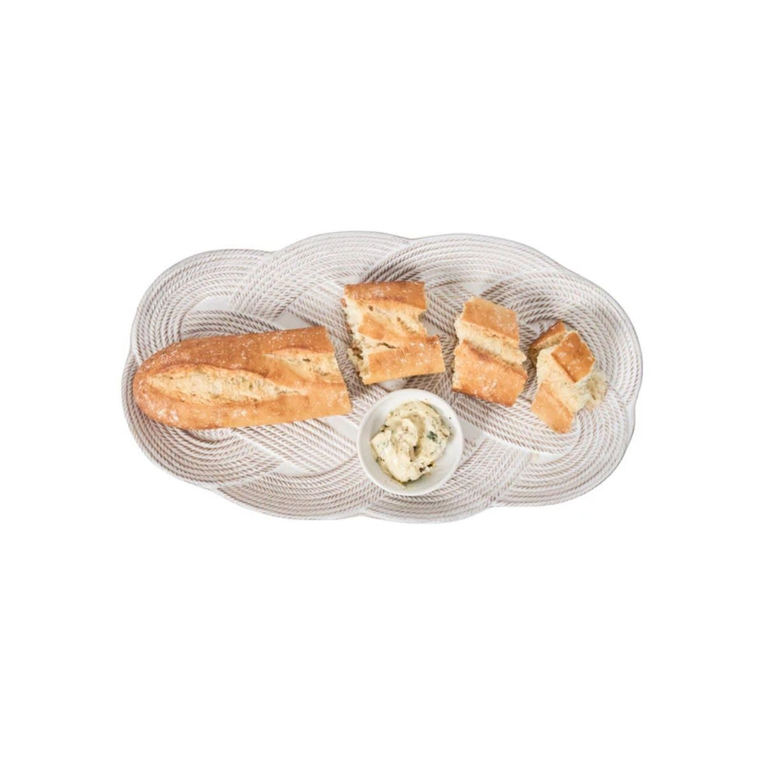 "Le Panier Mystic Knot 15"" Hostess Tray - Whitewash"