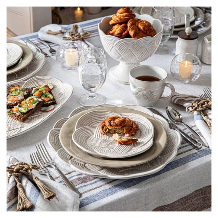 "Le Panier Mystic Knot 15"" Hostess Tray - Whitewash"