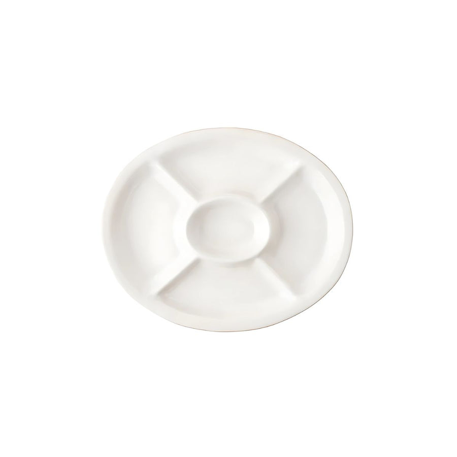 "Puro 15"" Crudite Platter - Whitewash" - JULISKA - Compralo en CorinneRegalos.com