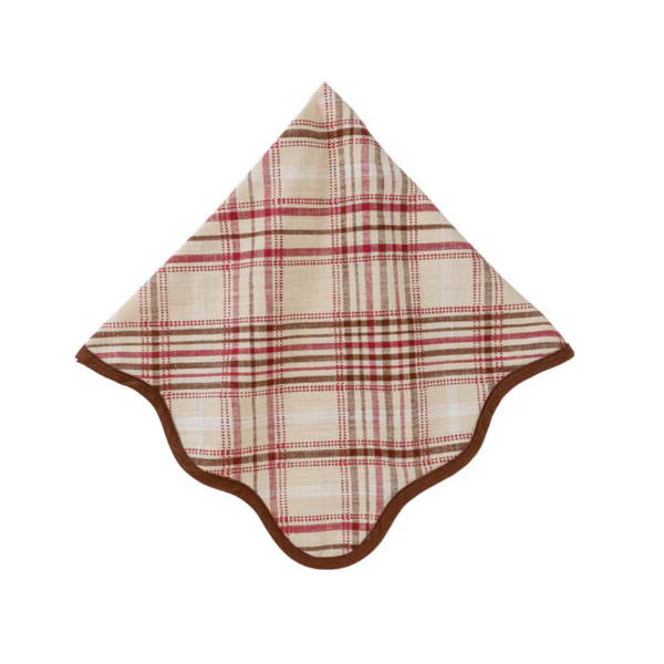 HARVEST TARTAN NAPKIN ­ MULBERRY BROWN - JULISKA - Compralo en CorinneRegalos.com