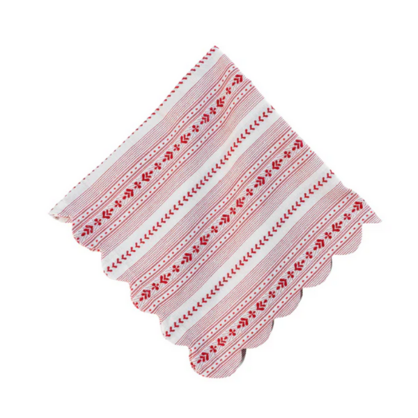 VILLA STRIPE NAPKIN ­ RED WHITE - JULISKA - Compralo en CorinneRegalos.com