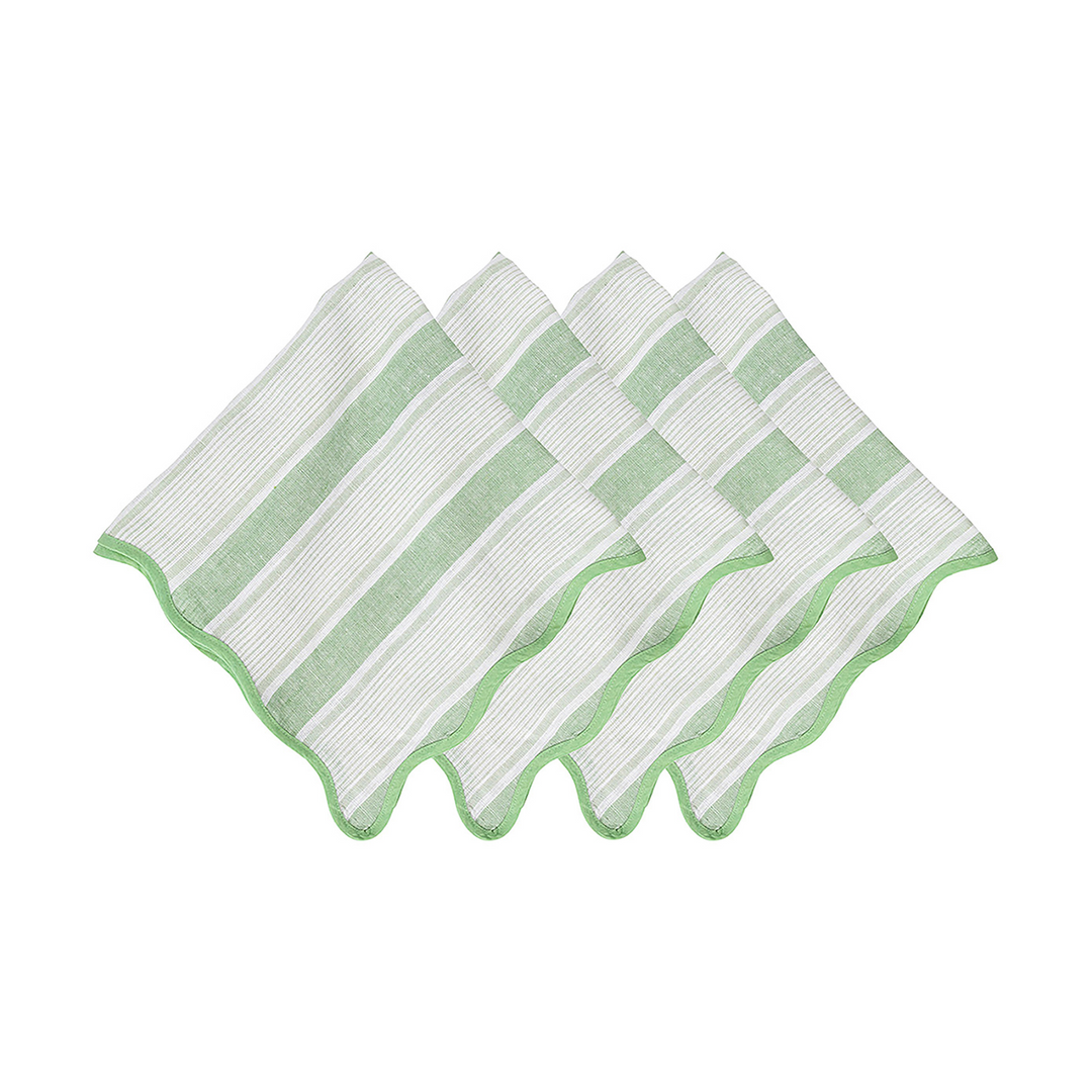 CABANA STRIPE NAPKIN SET/4 - SEAGRASS - JULISKA - Compralo en CorinneRegalos.com