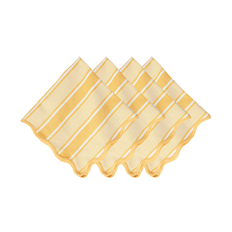 CABANA STRIPE NAPKIN SET/4 - SUNSHINE - JULISKA - Compralo en CorinneRegalos.com