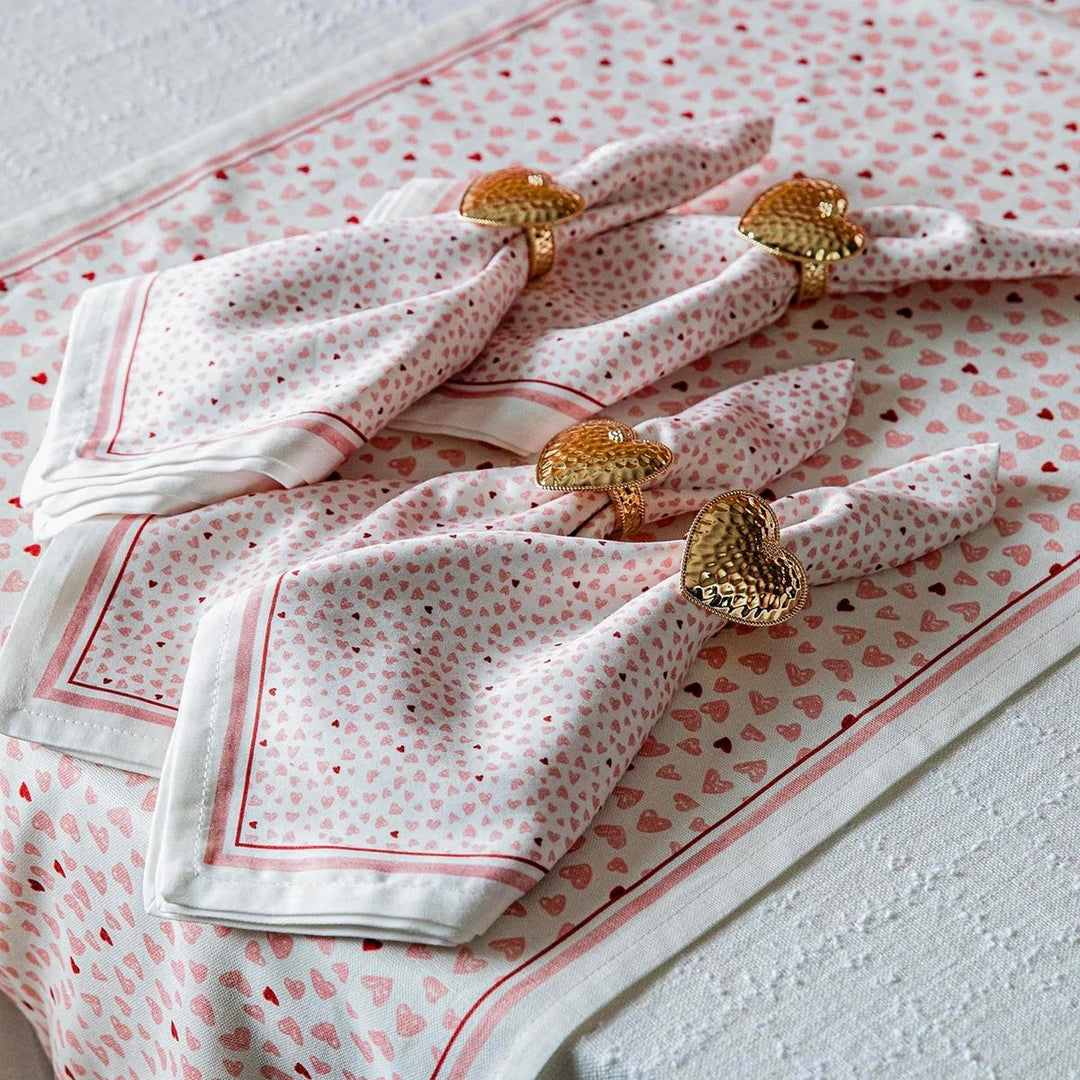 LOVE YOU MORE NAPKIN SET/4 - PINK