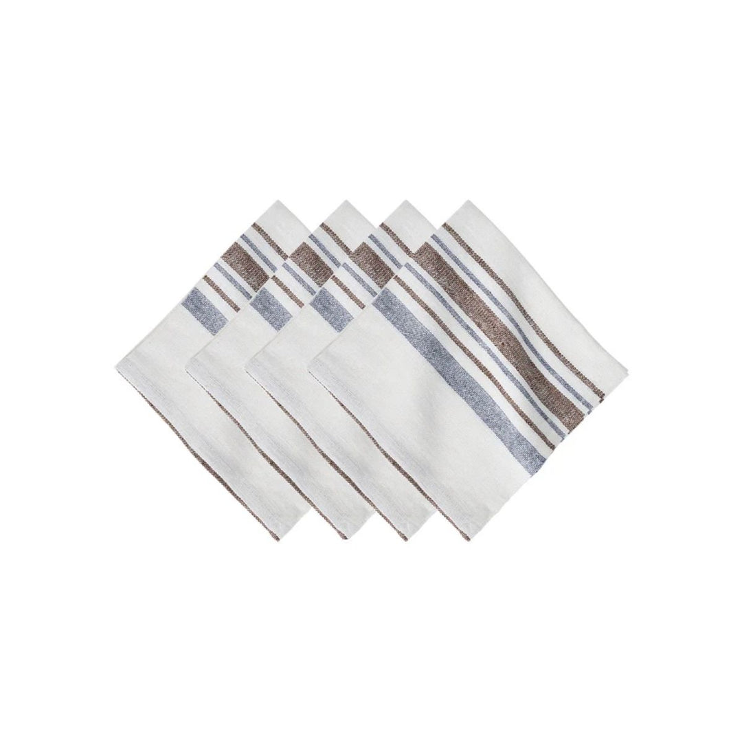 Danish Stripe Napkin Set/4 - Taupe - JULISKA - Compralo en CorinneRegalos.com