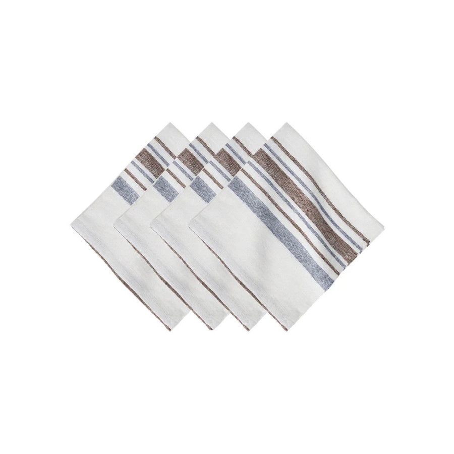 Danish Stripe Napkin Set/4 - Taupe - JULISKA - Compralo en CorinneRegalos.com