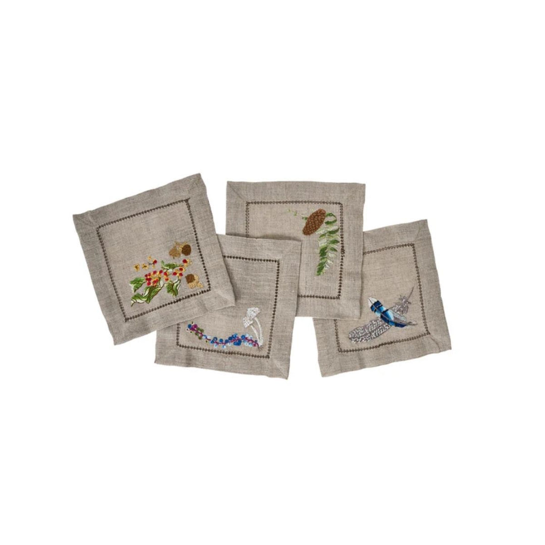Forest Walk Cocktail Napkin Assorted Set/4 - Multi