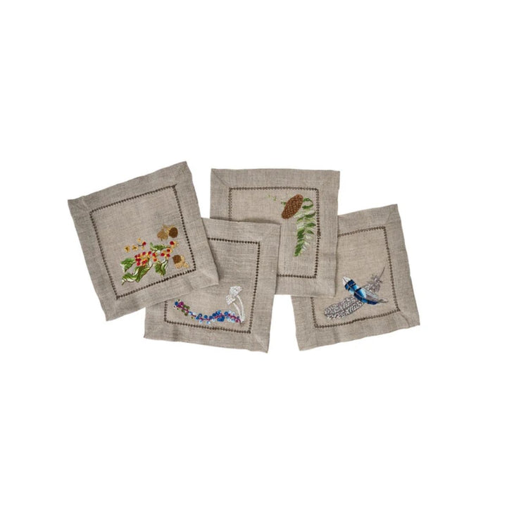Forest Walk Cocktail Napkin Assorted Set/4 - Multi