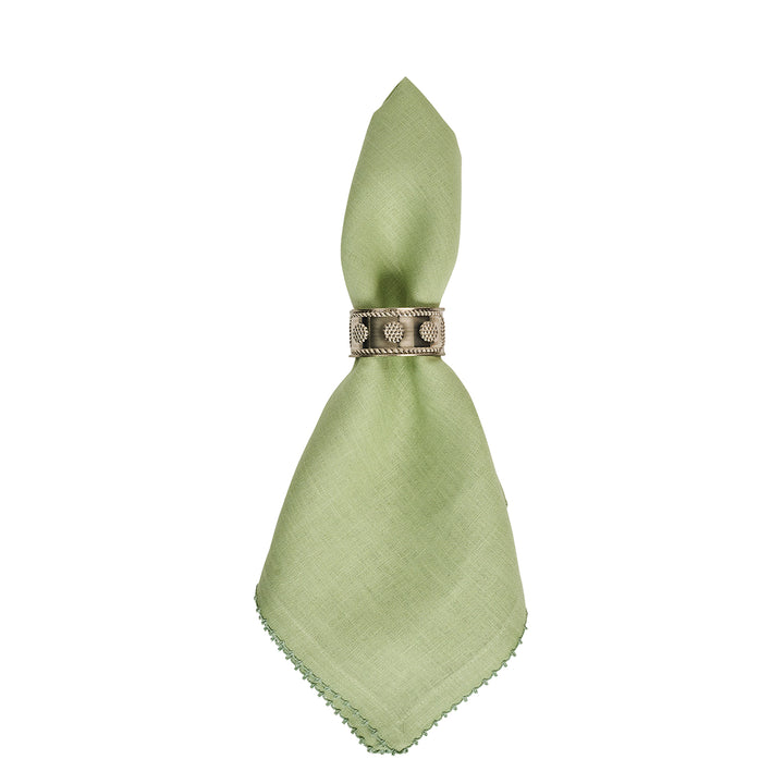 BERRY SCALLOP NAPKIN SET/4 - LIGHT GREEN