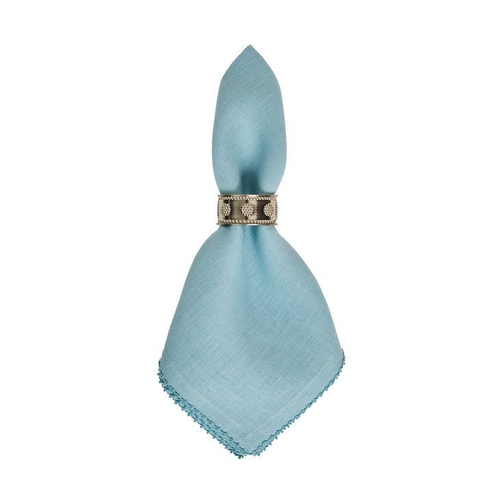 BERRY SCALLOP NAPKIN SET/4 - LIGHT BLUE