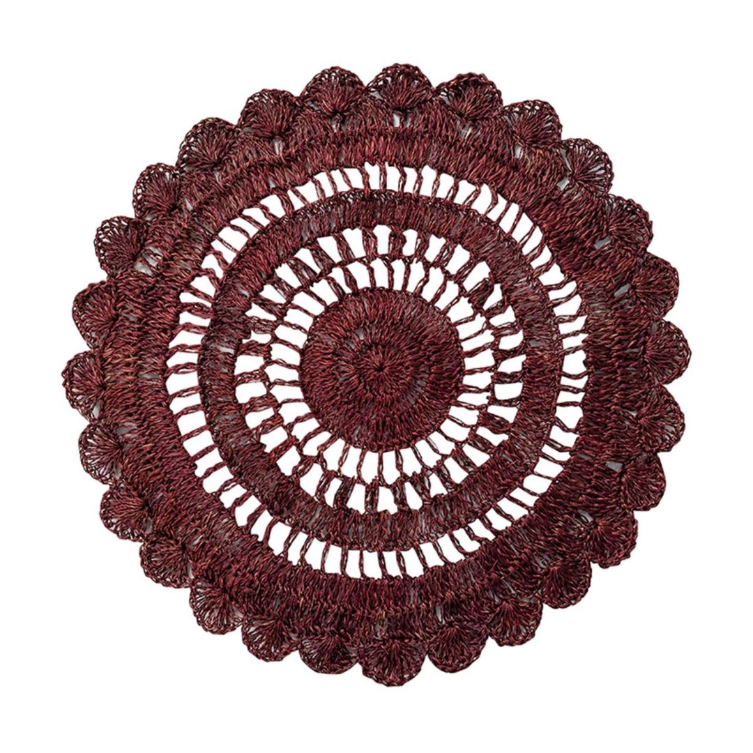 PLACEMAT MACRAME CRANBERRY MACRAME PLACEMAT - CRANBERRY