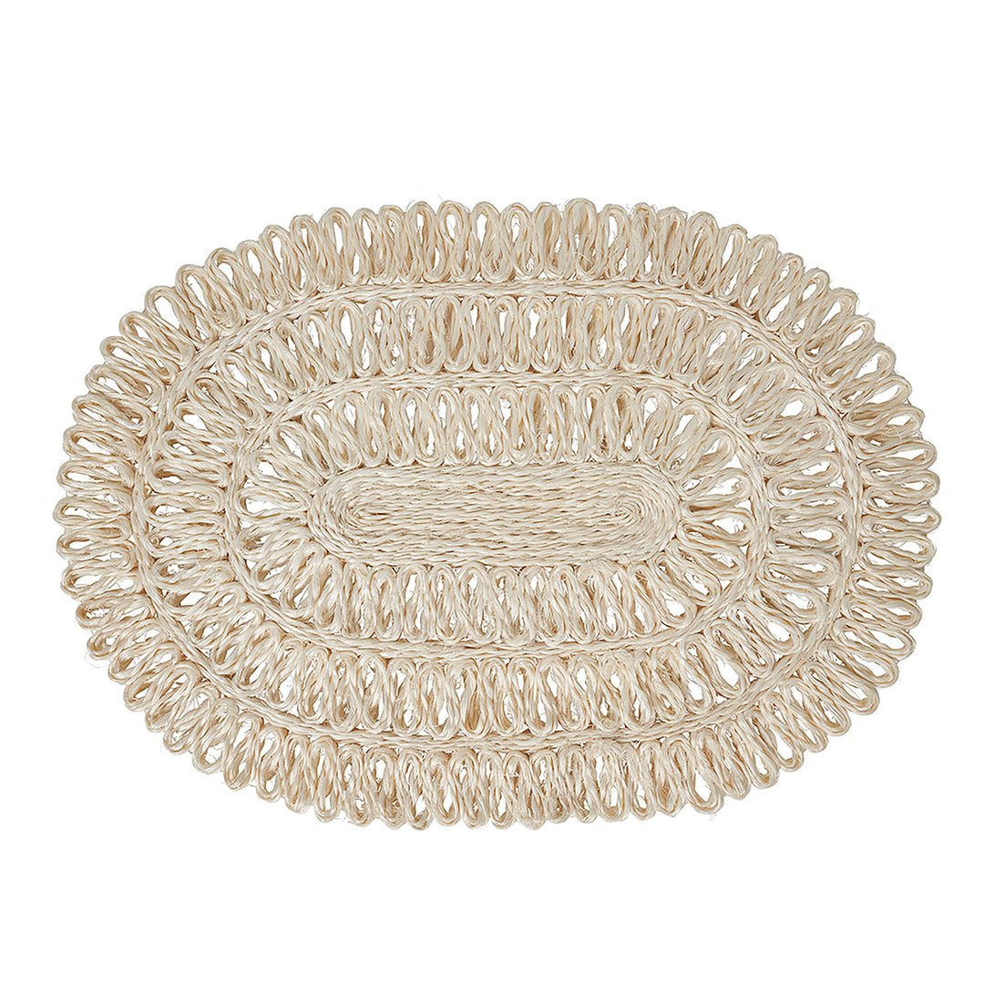 STRAW LOOP OVAL PLACEMAT - WHITEWASH - JULISKA - Compralo en CorinneRegalos.com