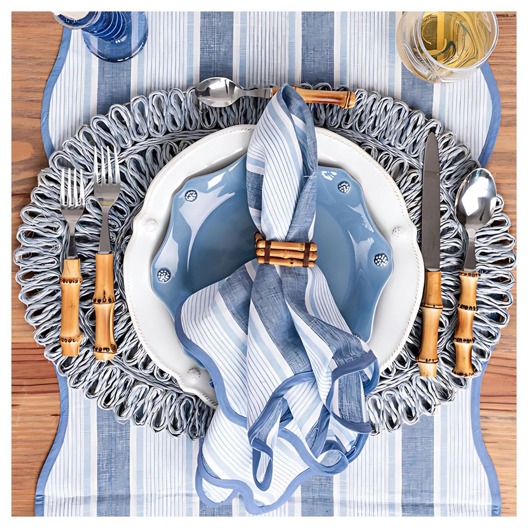 STRAW LOOP OVAL PLACEMAT - CHAMBRAY