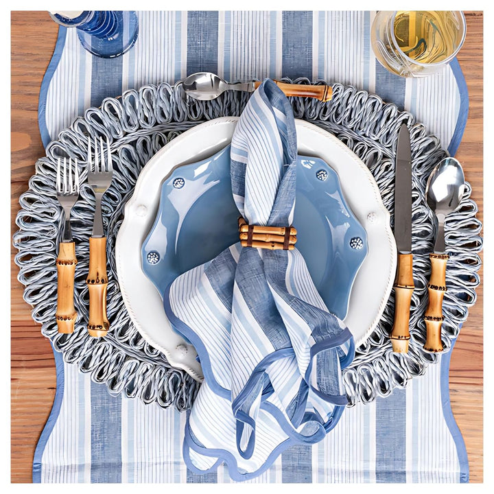 STRAW LOOP OVAL PLACEMAT - CHAMBRAY