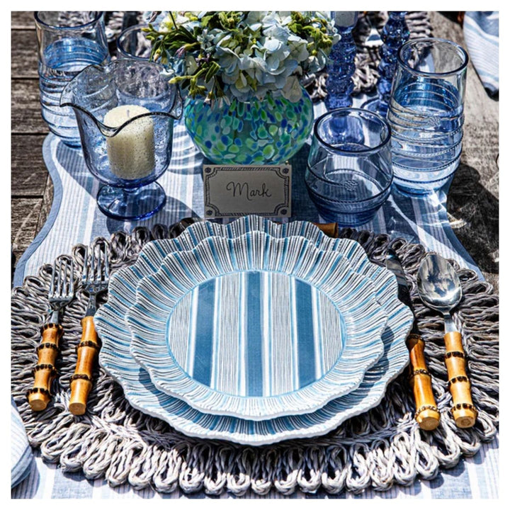 STRAW LOOP OVAL PLACEMAT - CHAMBRAY