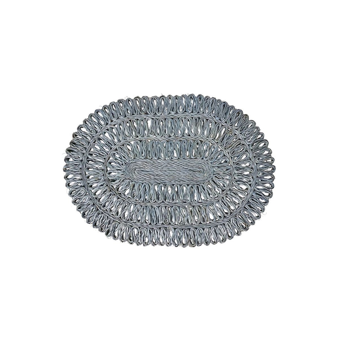 STRAW LOOP OVAL PLACEMAT - CHAMBRAY