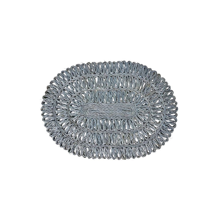 STRAW LOOP OVAL PLACEMAT - CHAMBRAY