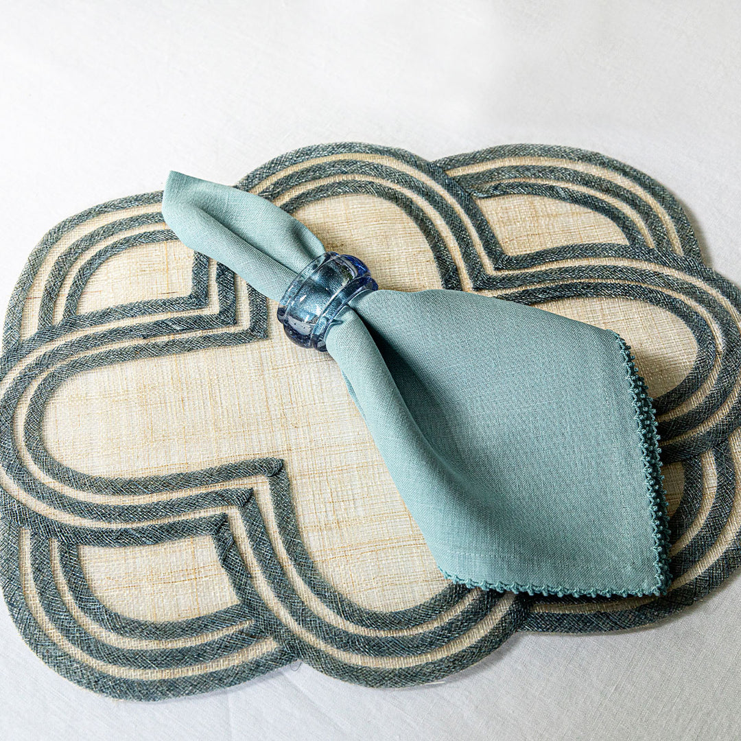 SCALLOP STRIPE PLACEMAT - CHAMBRAY