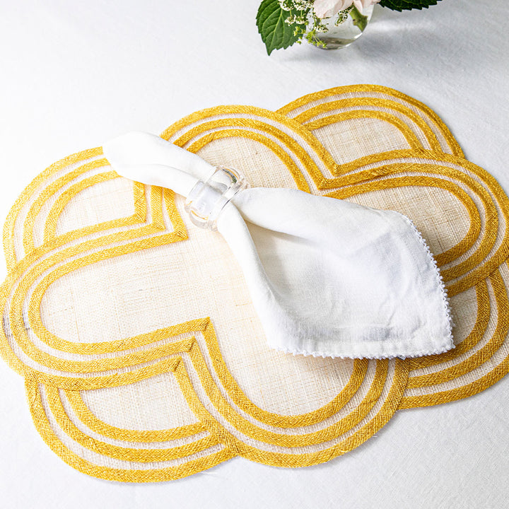 SCALLOP STRIPE PLACEMAT - SUNSHINE