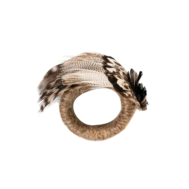 FEATHER ESPRESSO NAPKIN RING