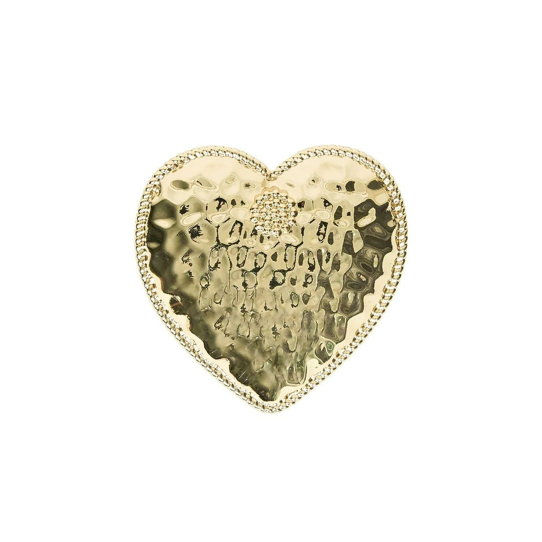 BERRY & THREAD HEART NAPKIN RING SET/4 - GOLD