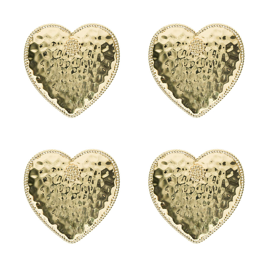 BERRY & THREAD HEART NAPKIN RING SET/4 - GOLD - JULISKA - Compralo en CorinneRegalos.com