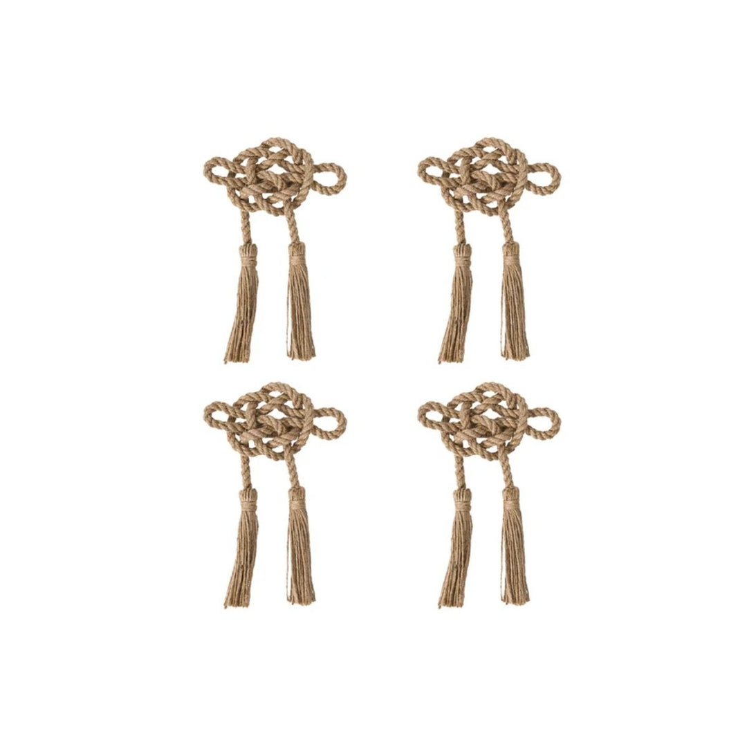 Mystic Knot Napkin Ring Set/4 - Taupe - JULISKA - Compralo en CorinneRegalos.com