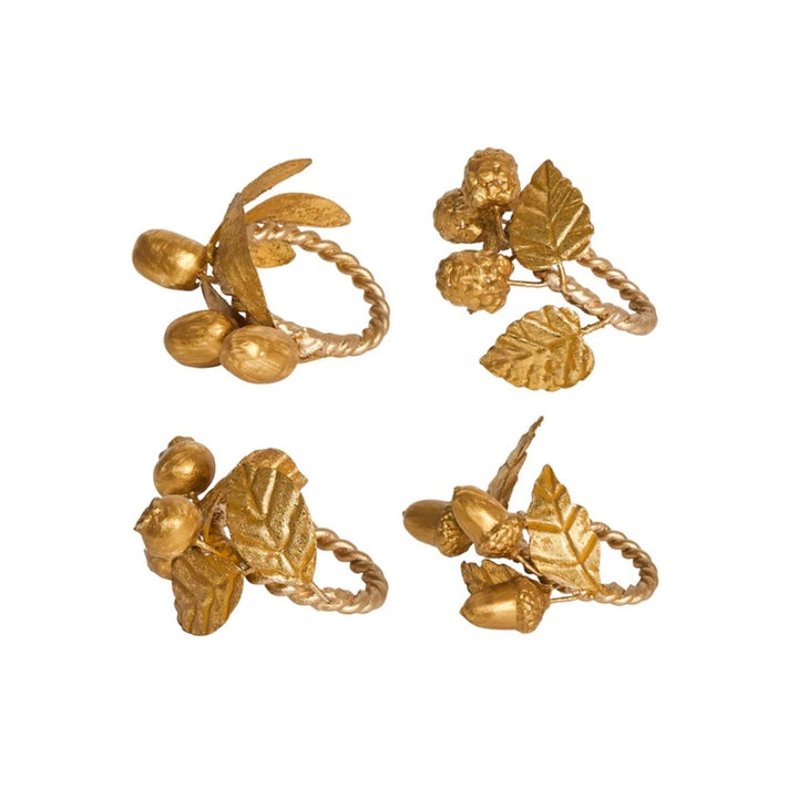 Forest Walk Leaf Napkin Ring Assorted Set/4 - Gold - JULISKA - Compralo en CorinneRegalos.com