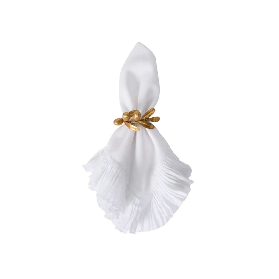 Forest Walk Leaf Napkin Ring Assorted Set/4 - Gold