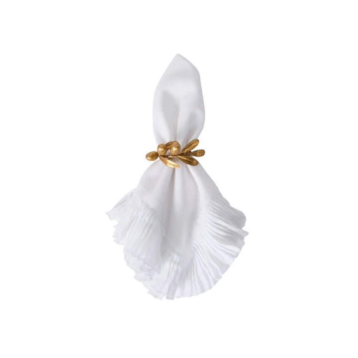 Forest Walk Leaf Napkin Ring Assorted Set/4 - Gold