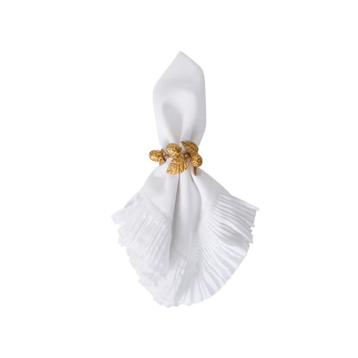 Forest Walk Leaf Napkin Ring Assorted Set/4 - Gold