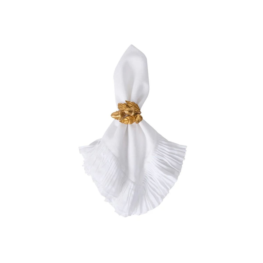 Forest Walk Leaf Napkin Ring Assorted Set/4 - Gold