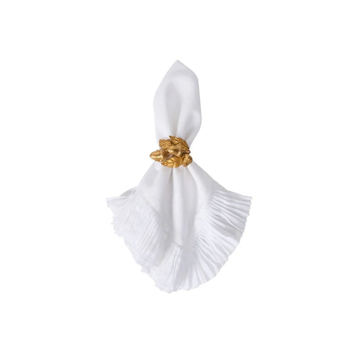 Forest Walk Leaf Napkin Ring Assorted Set/4 - Gold