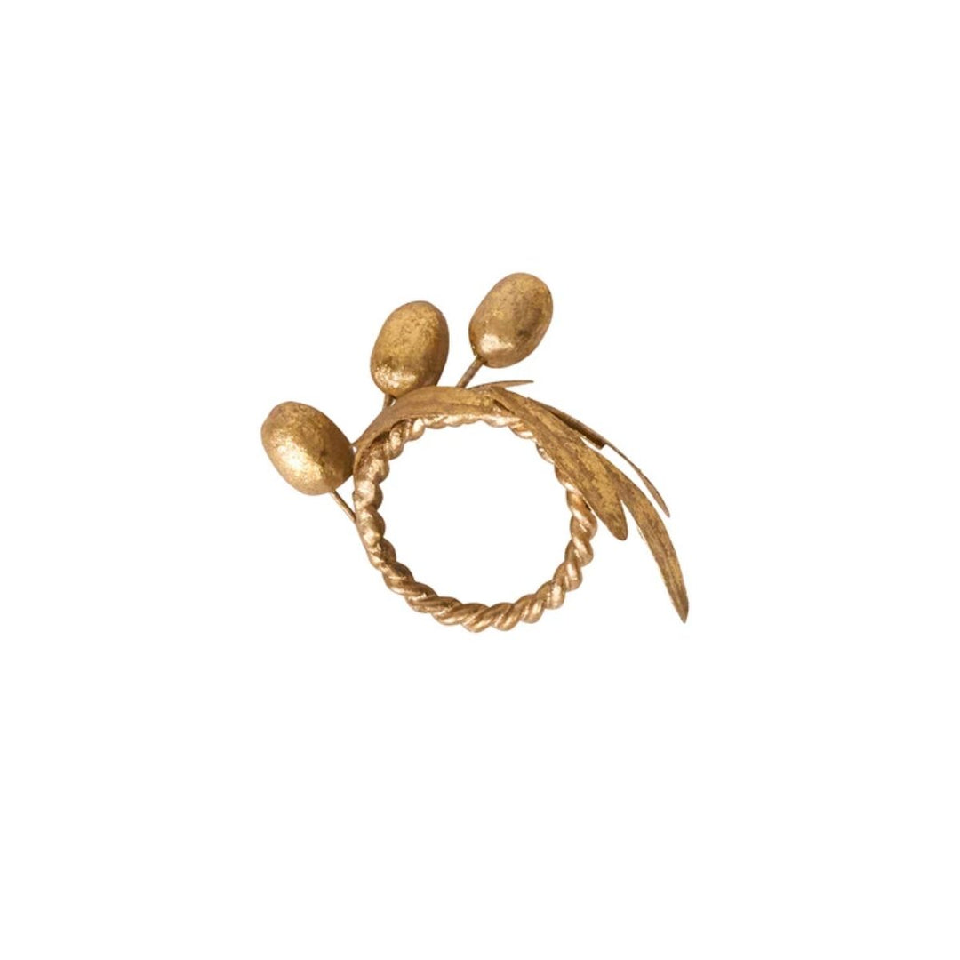 Forest Walk Leaf Napkin Ring Assorted Set/4 - Gold