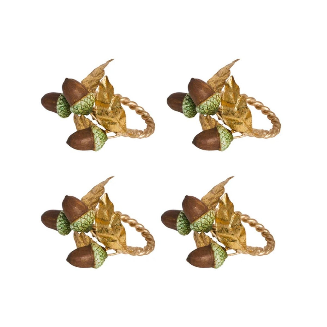 Forest Walk Acorn Napkin Ring Set/4 - Multi - JULISKA - Compralo en CorinneRegalos.com