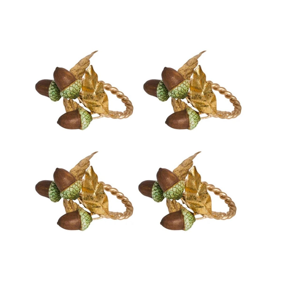 Forest Walk Acorn Napkin Ring Set/4 - Multi - JULISKA - Compralo en CorinneRegalos.com